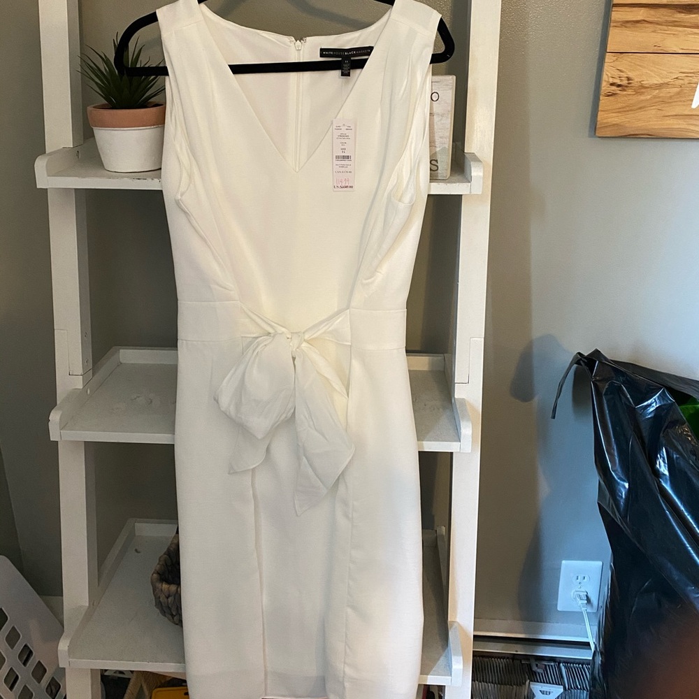 White shift dress